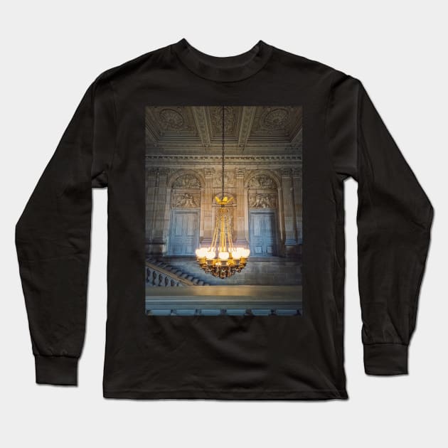 vintage chandelier Long Sleeve T-Shirt by psychoshadow